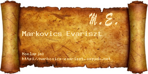 Markovics Evariszt névjegykártya